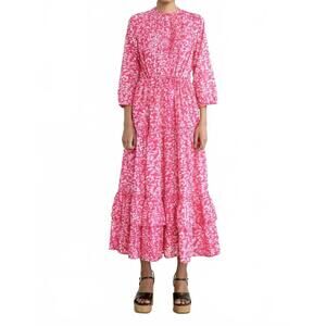 NEW BANJANAN bazaar midi dress in pink